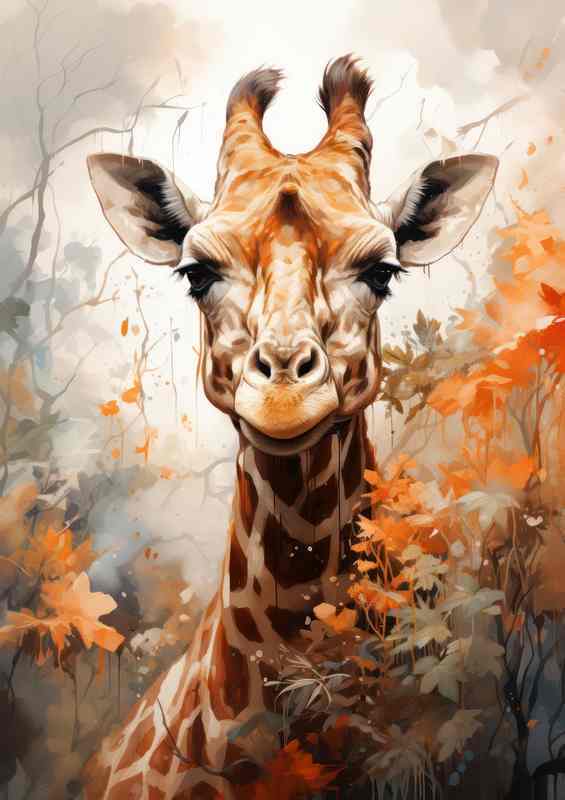 Giraffe in the wild art