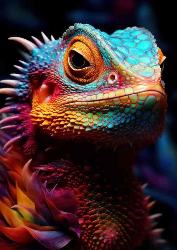 Lizard great colours looking at the lens