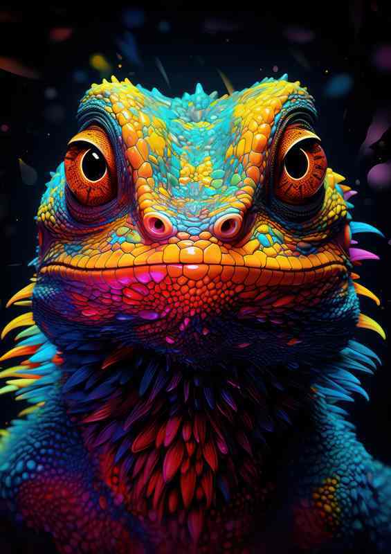 Lizard the colourful face