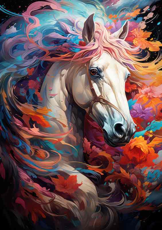 Magical Horse with a fantastic clolourful main