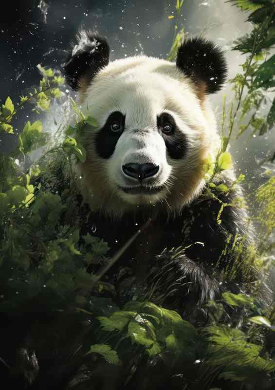 Panda Looking through the trees