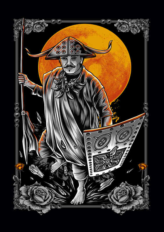 Far East Warrior Metal Poster