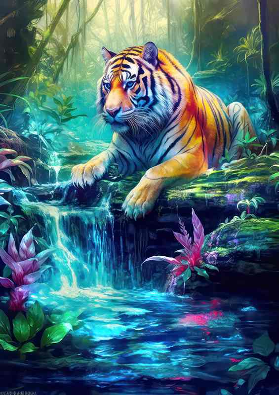 Prismatic Passage the majestic tiger enjoying the water