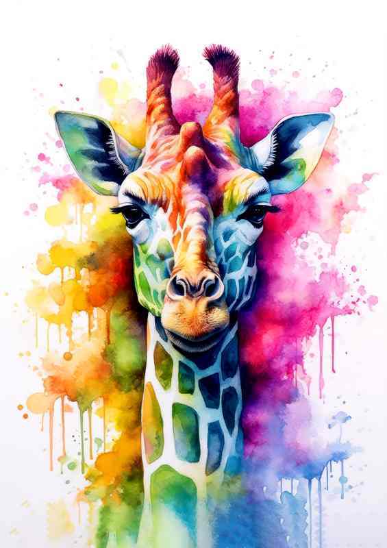 Rainbow Necked Wonder the giraffe so colourful
