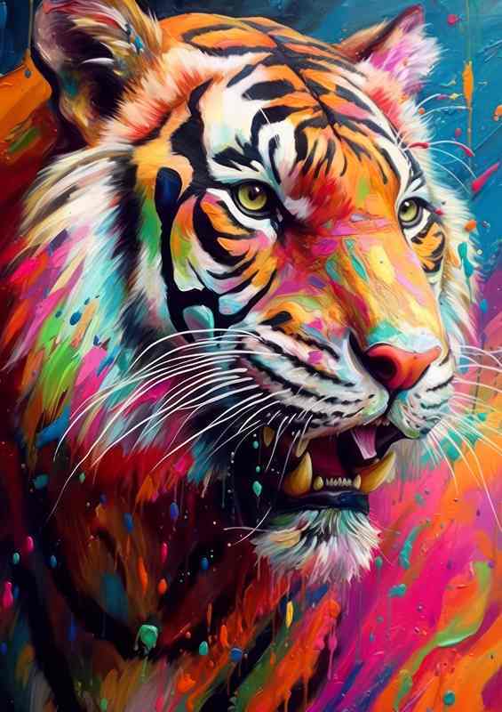 Rainbow Roar tiger embraced in colour