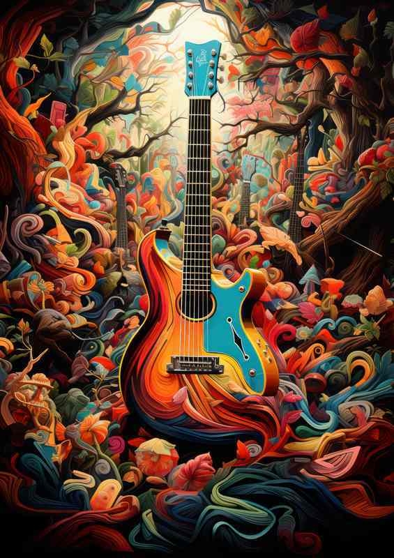 Music art from beyond surrealism guitar
