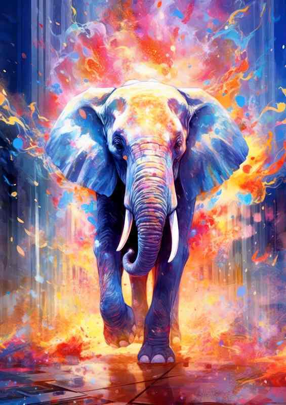 Technicolor Tusks The Majestic Elephant
