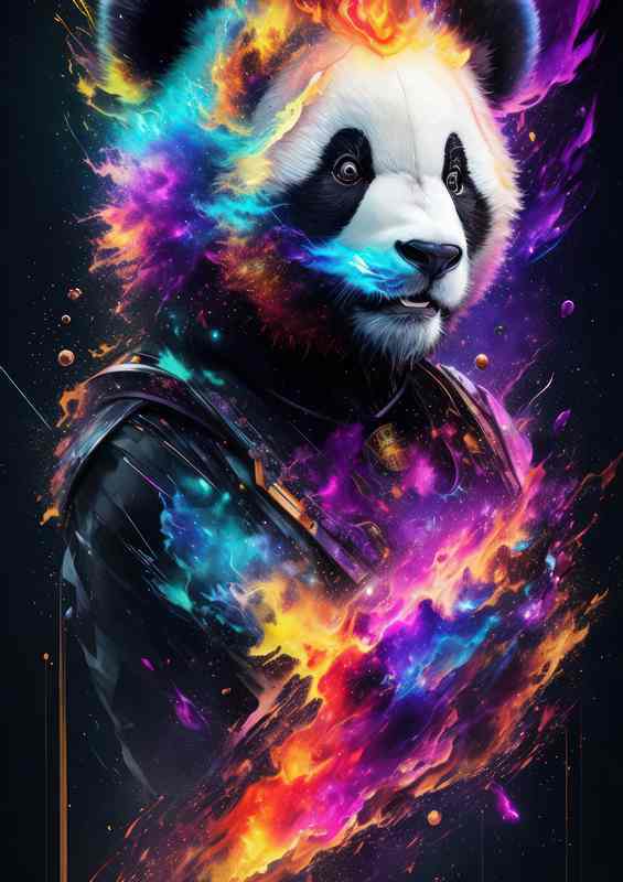 The Amazing Panda nestled in amazing colours