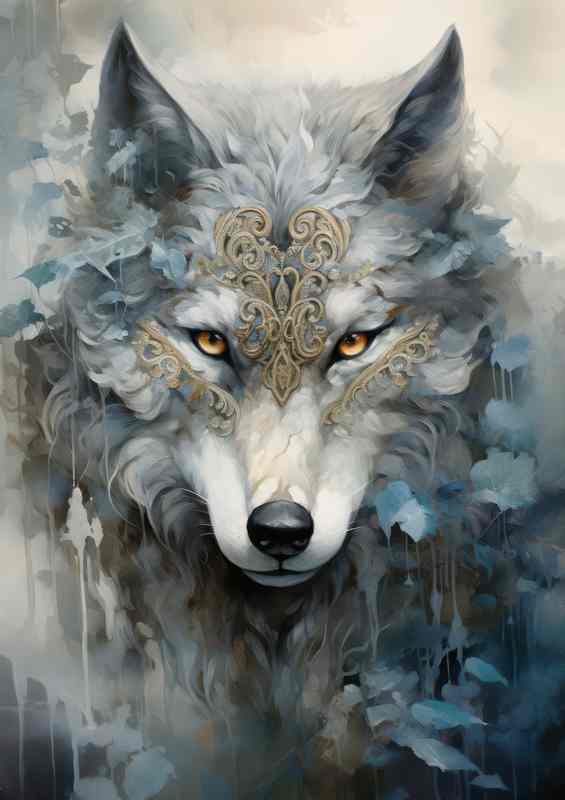 Wolf Masked with dreamy snow colours