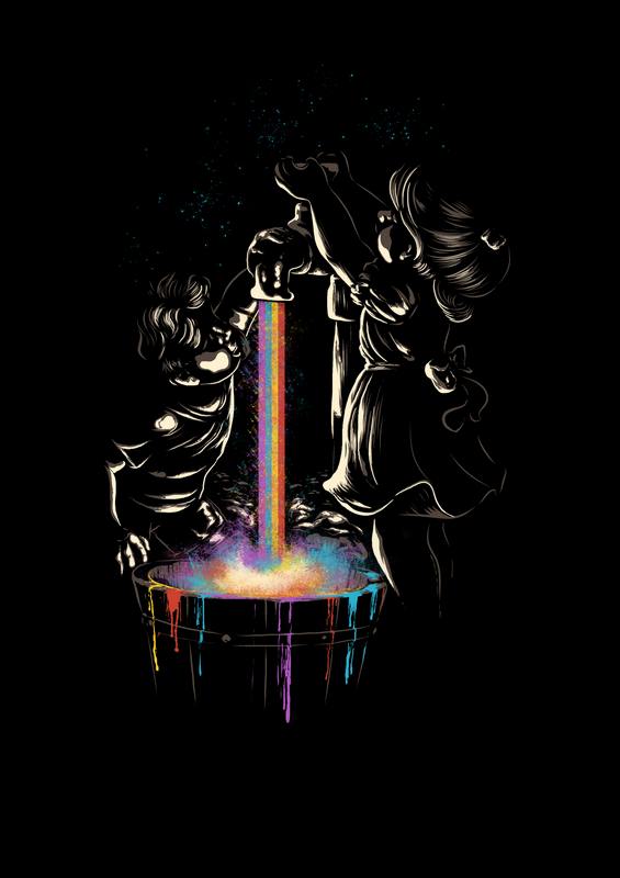 Girl Rainbow Metal Poster