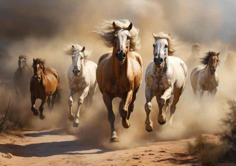 Galoping Horses Metal Poster