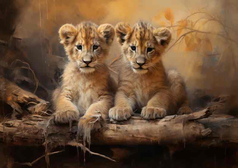 Baby Cubs lying waiting for there mum to arrive