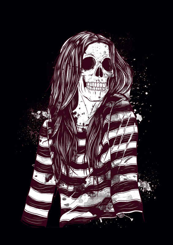 Hippy Chick Skull