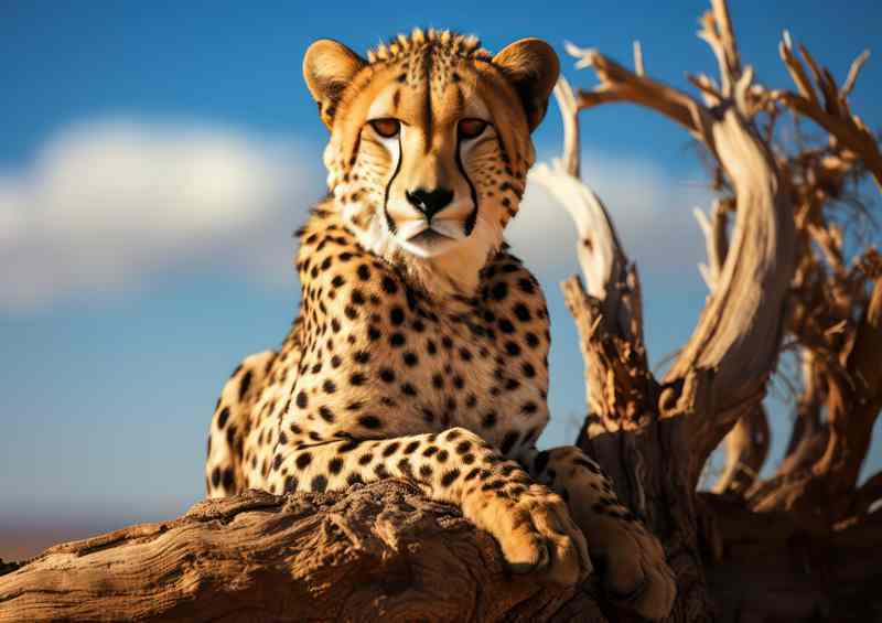 Cheetah in the treetop survaying the lands