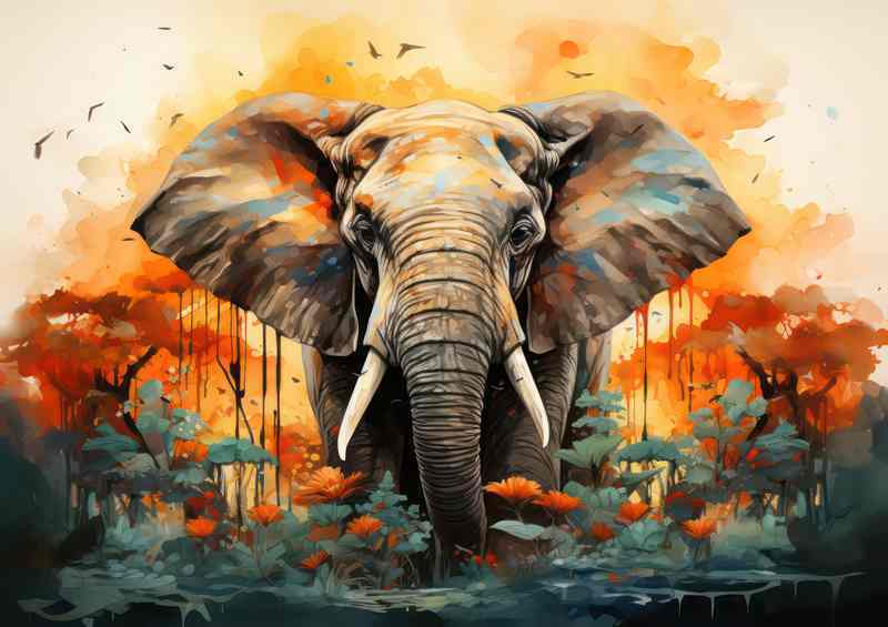 Exposure of A Elephant in the woodland trees