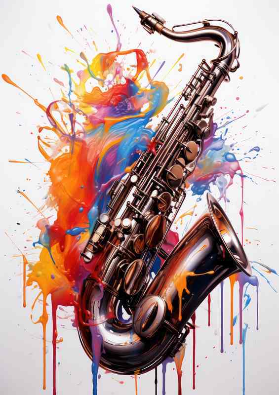 Saxography Splatter Art Metal Poster
