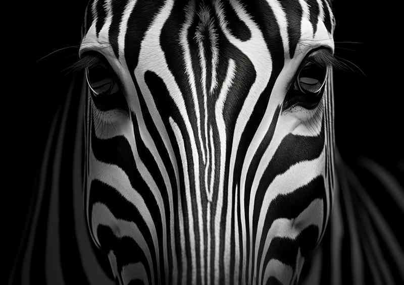 Zebra head with amazing stripes
