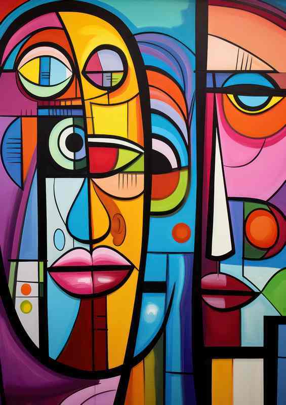 Abstract Realities Faces Painted with the Spectrum