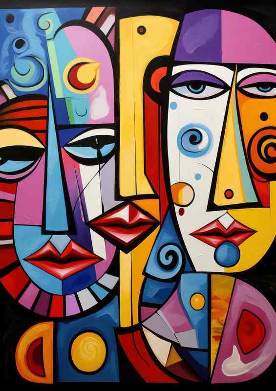 Beyond Realism Abstract Faces in Dazzling Hues