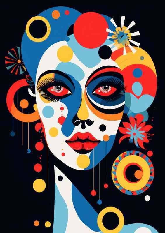 Chaos and Harmony Colorful Abstract Faces Revealed
