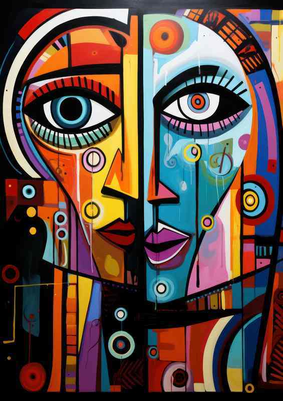 Chroma Chronicles Exploring Colorful Abstract Faces