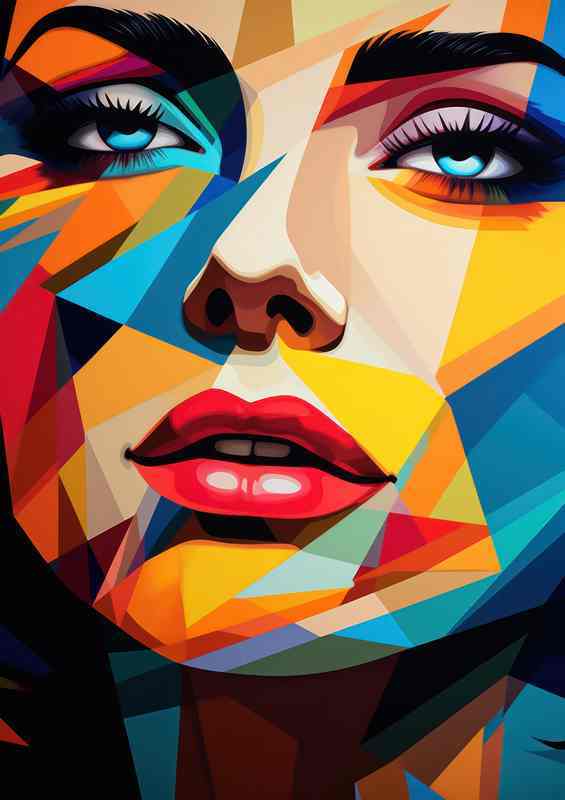 Ephemeral Emotions Abstract Faces in Vivid Hues