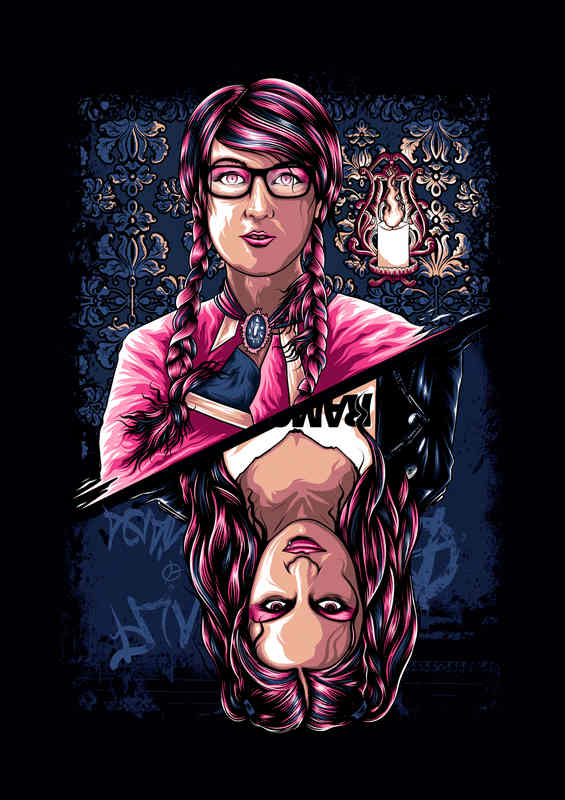 Midnight Badass Girl Metal Poster