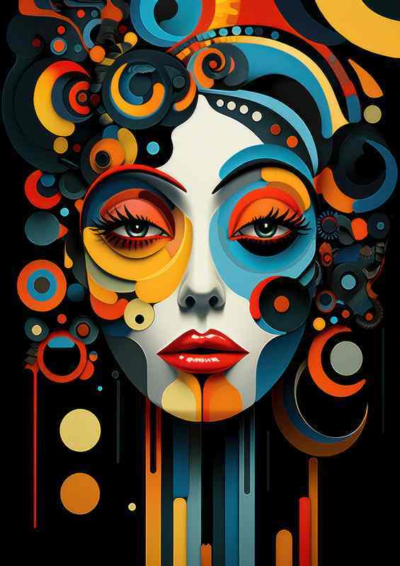 Painted Dreams Abstract Faces Bursting with Color