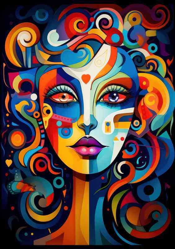 The Power of Pigment Abstract Faces in Dazzling Color