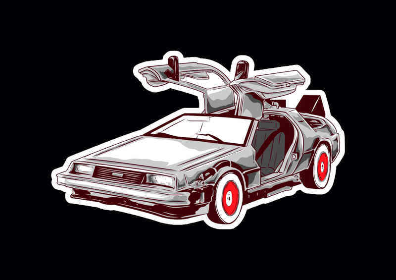 Childhood Delorean Metal Poster