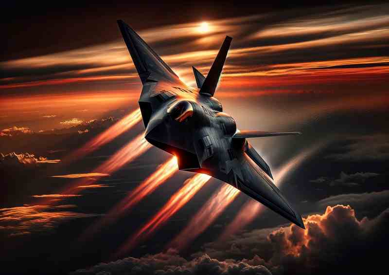 Dusk Stealth Jet Metal Poster