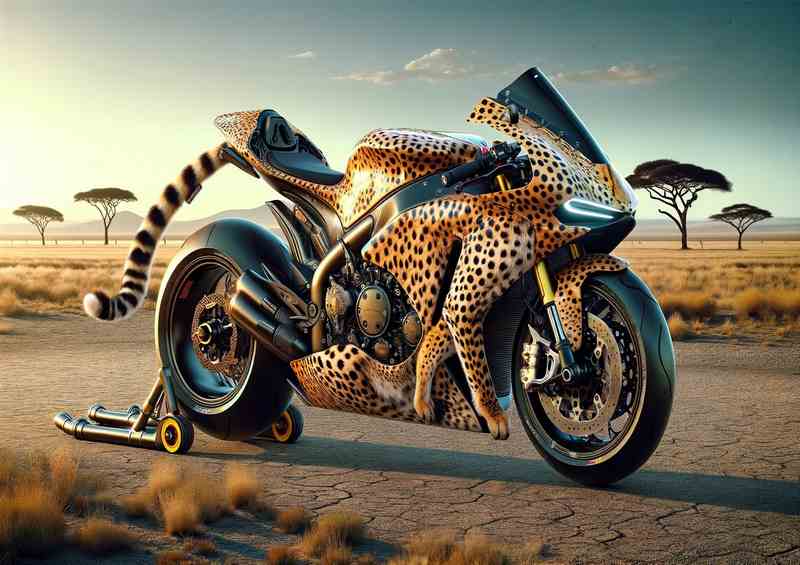 Cheetah Themed Superbike On The Road