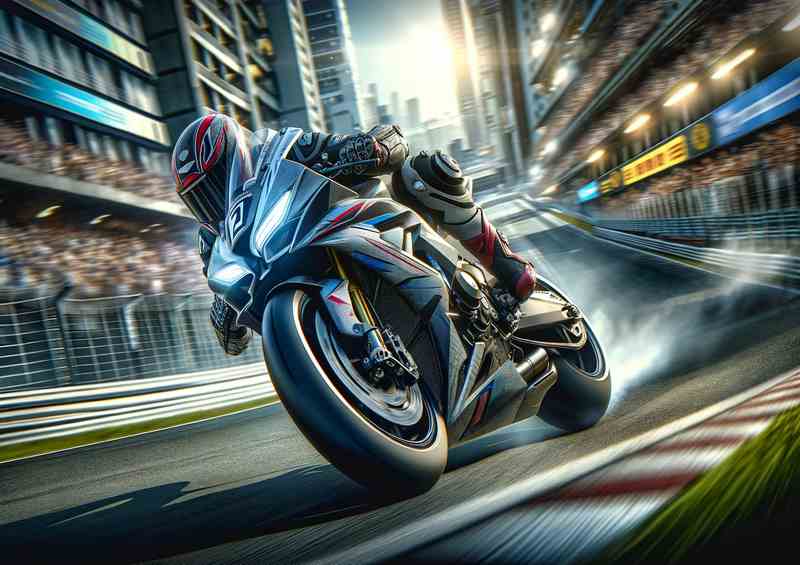 Close Up of Superbike Racing on Urban Circuit