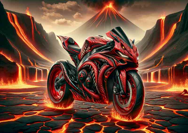 Dragon Fury Fiery Red Superbike Design
