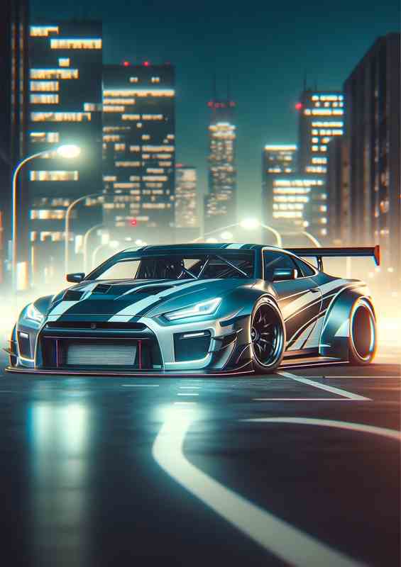 Race Drift Metal Poster