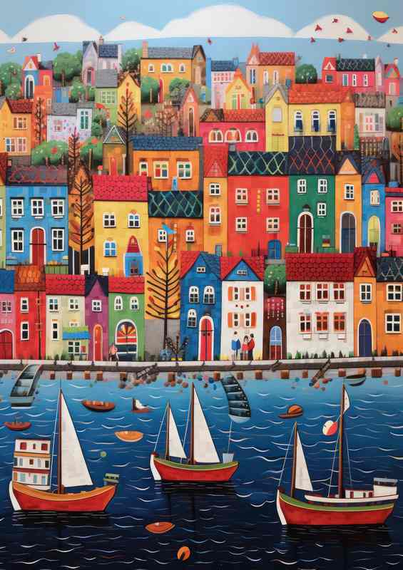 The Beauty of Boats Sailing on the Sea Next to the town