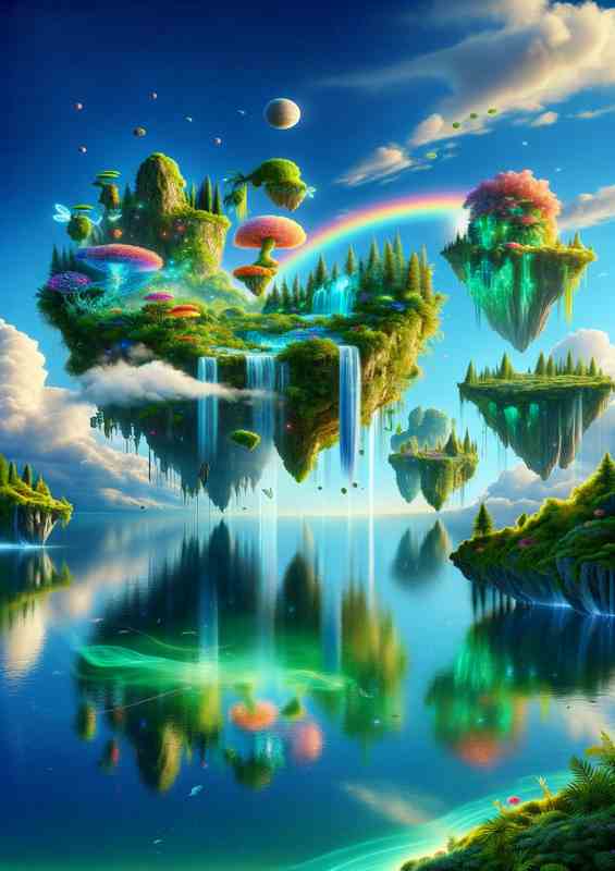 Enchant. Float Isl. - Azure Metal Poster