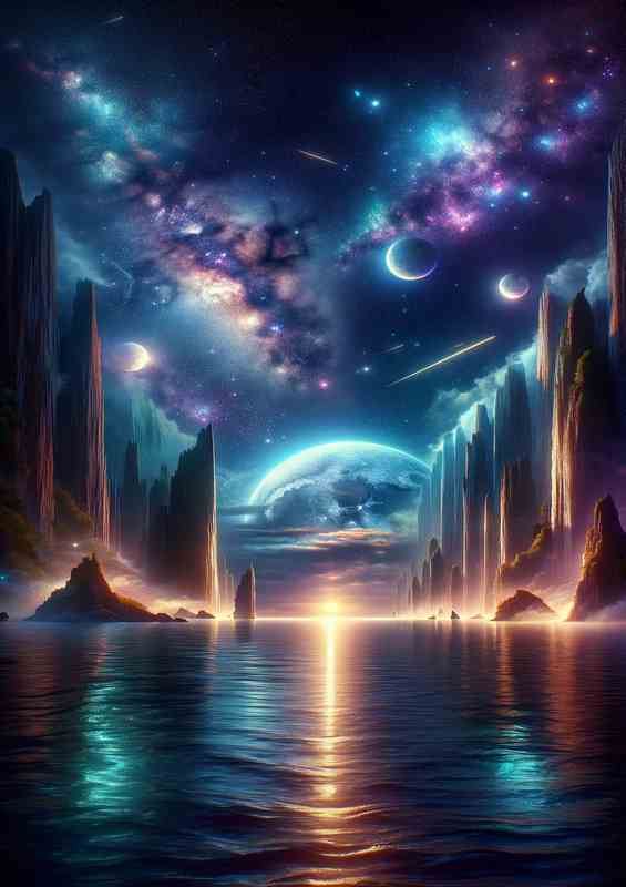 Enchanted Night Seascape Moonlit Ocean