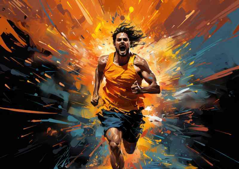 Abstract runner colour splash in the background