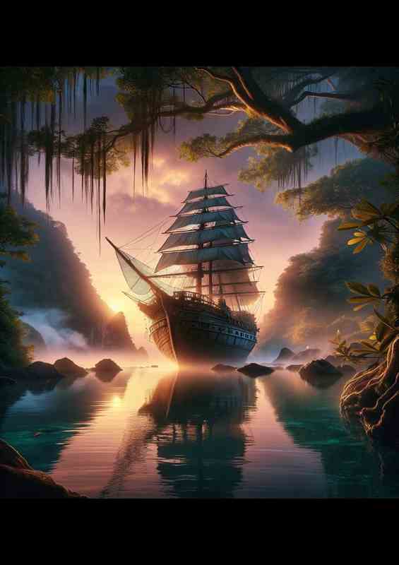 Ship Aground in Twilight Cove