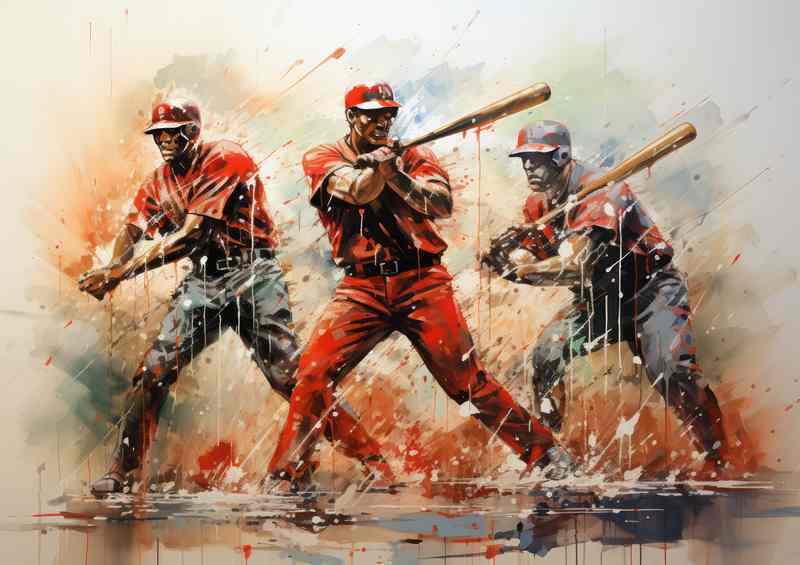Baseball players testing out the bats