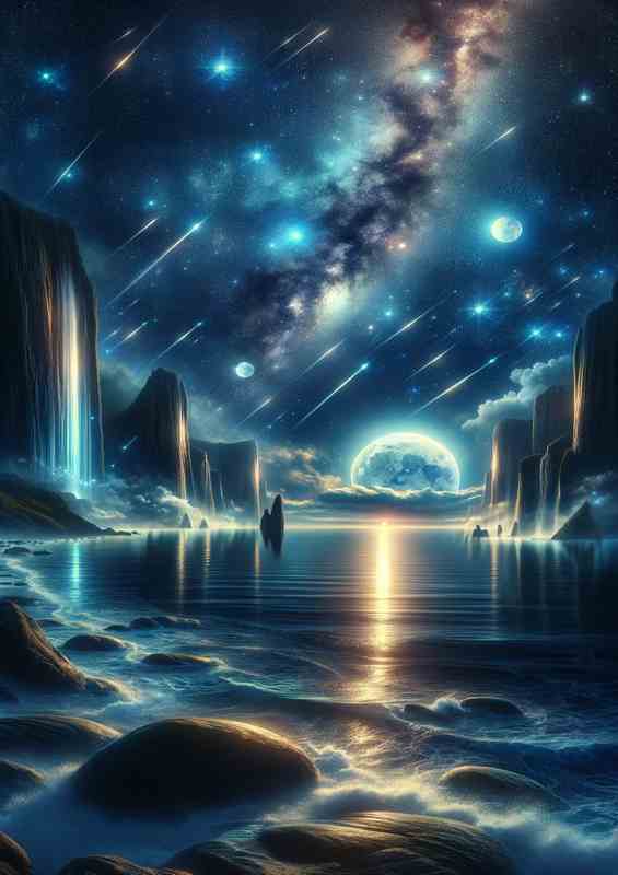 Enchanted Night Seascape Ocean Art