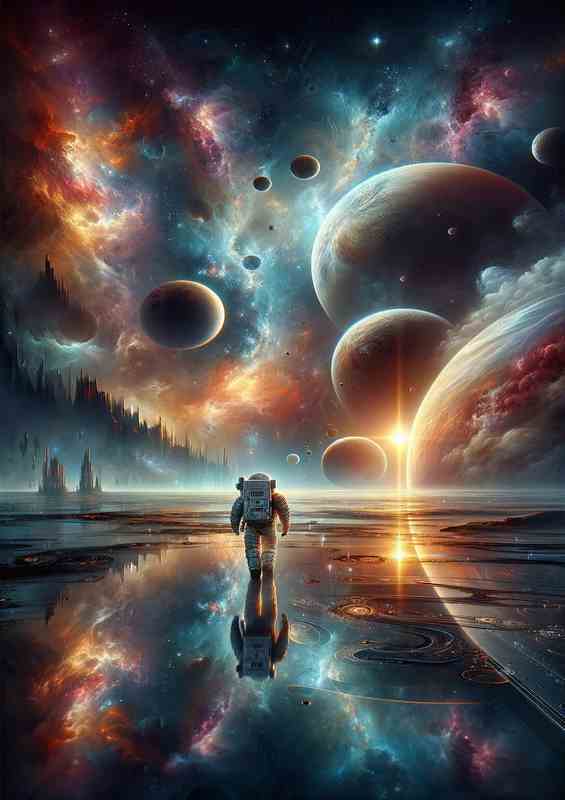 Interstellar Odyssey Astronaut Cosmic Voyage
