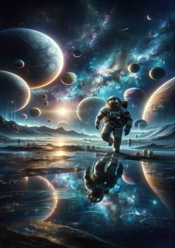 Interstellar Odyssey Astronaut Cosmic Voyage Art