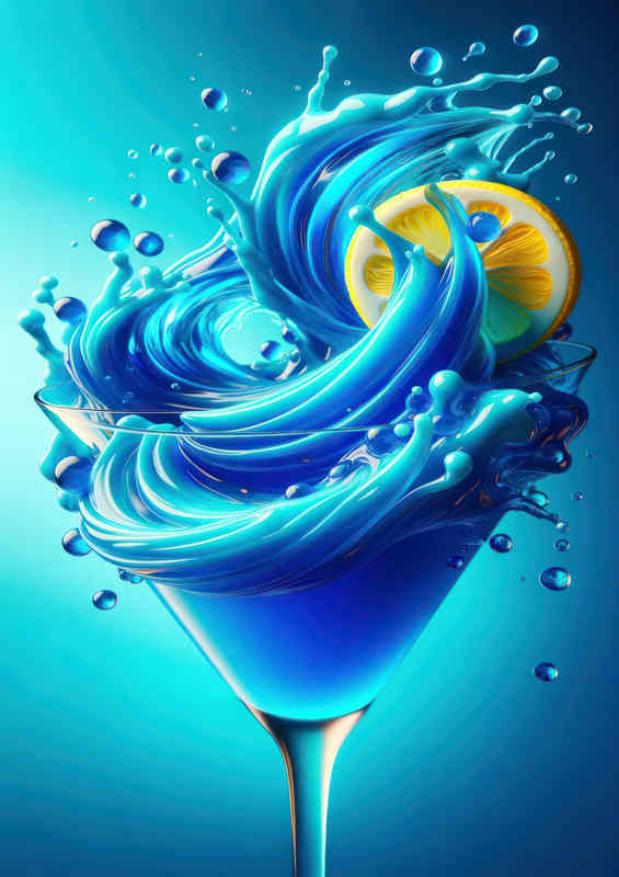 Blue Lagoon Allure Vivid Blue and Citrus Close up
