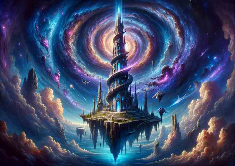 Celestial Sorcerers Abode perched on a floating island