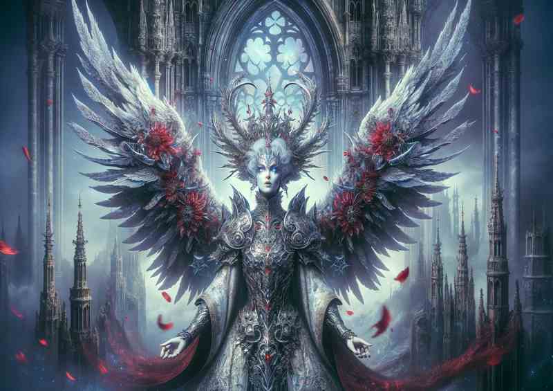 Enigmatic Empress with Celestial Wings