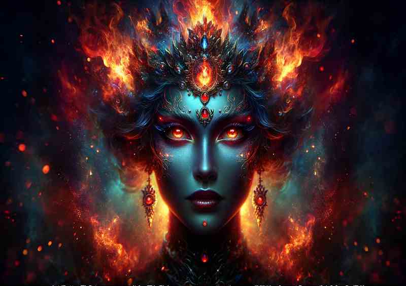 Fire Goddess with Intense Gaze