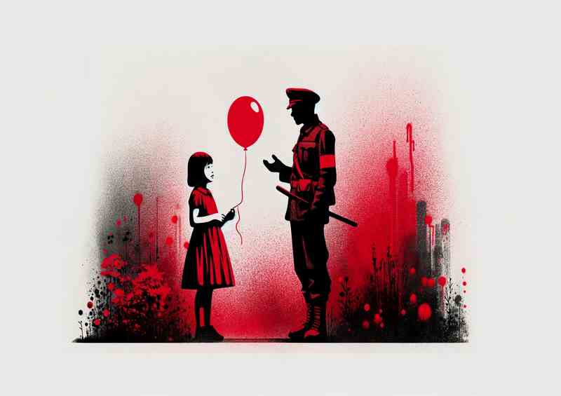 Red Black Spray Metal Poster