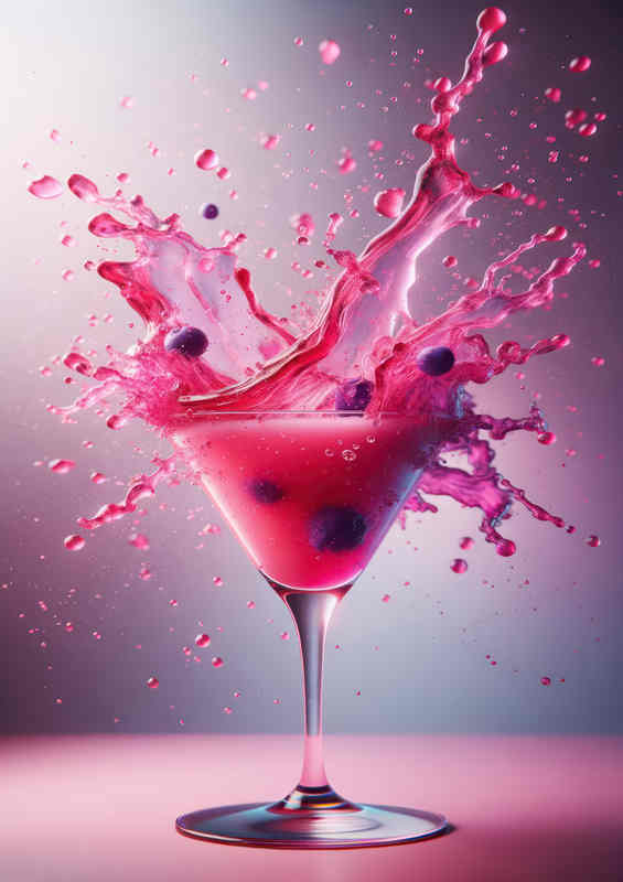 Energetic Splash Cocktail Glass